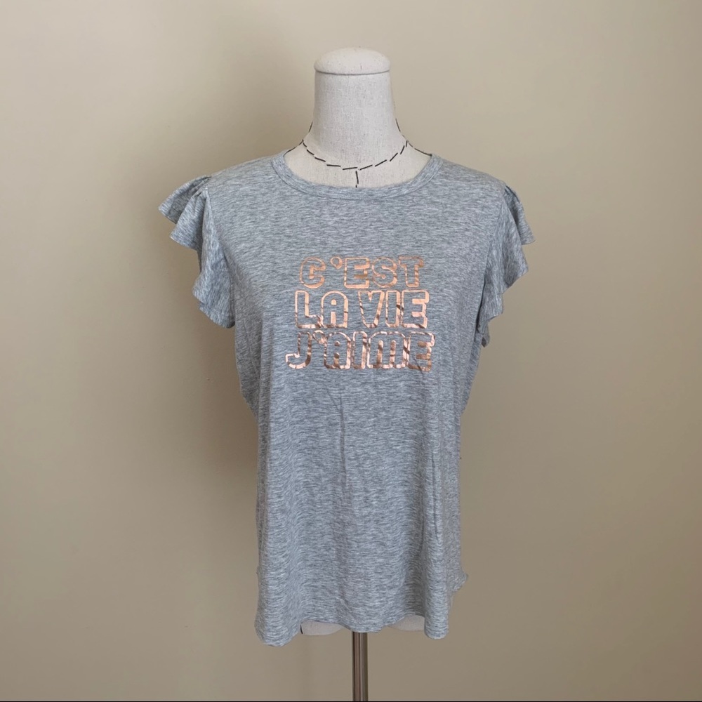 C’est La Vie by Rebecca Taylor Flutter Foil Tee